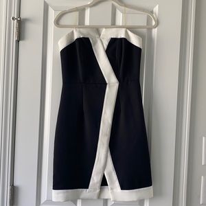 NWT! Size Small Black and white strapless dress